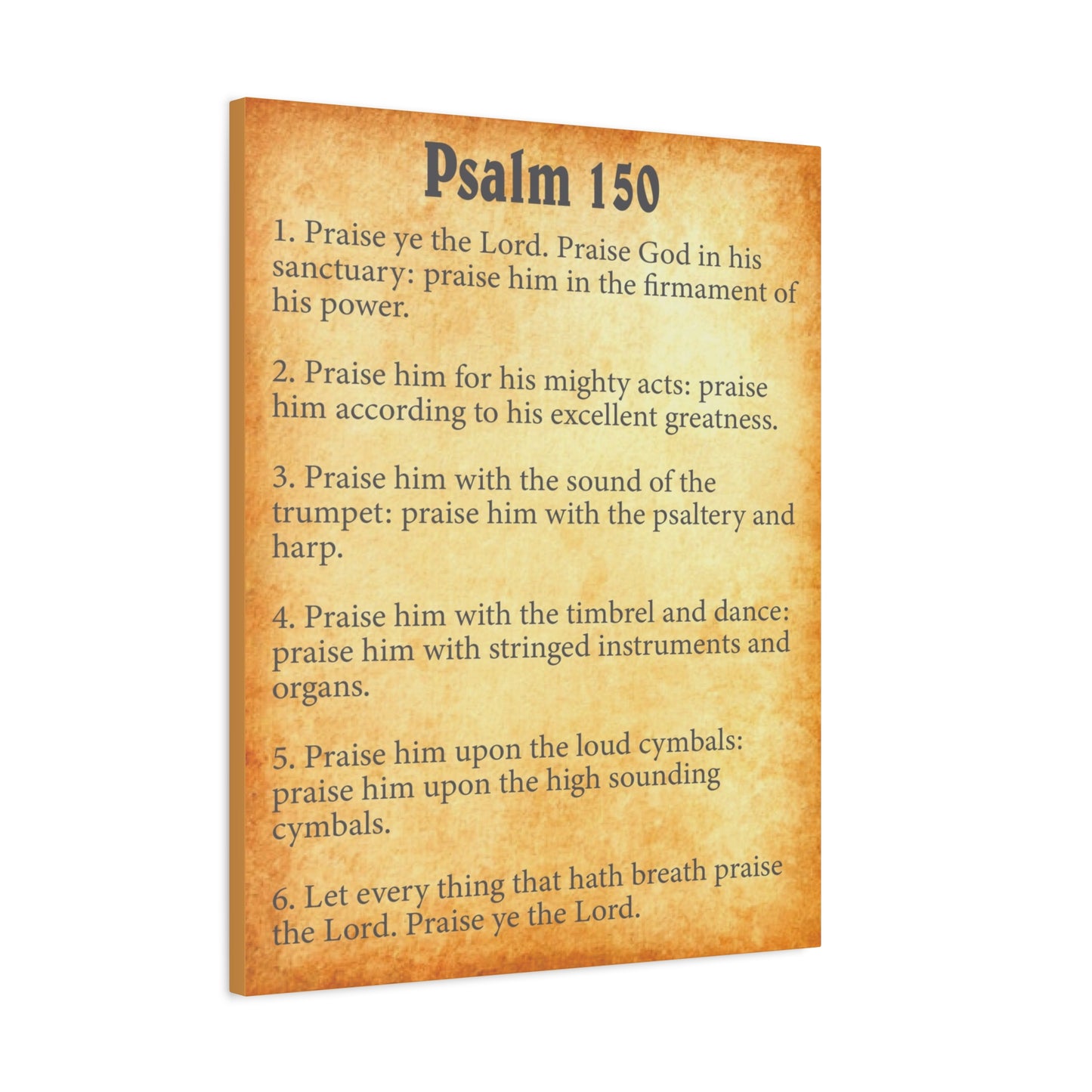 Scripture Walls Psalm 150 Gold Bible Chapter Canvas Christian Wall Art Ready to Hang