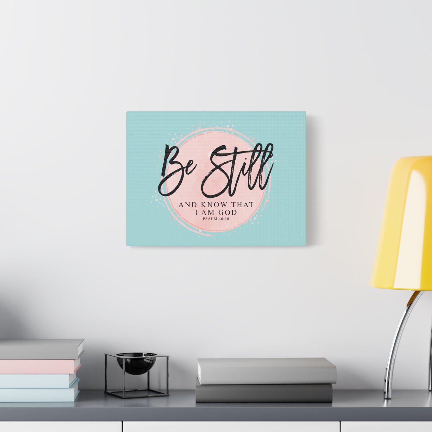 Scripture Walls Be Still Psalm 46:10 Pink Circle Bible Verse Canvas Christian Wall Art Ready to Hang
