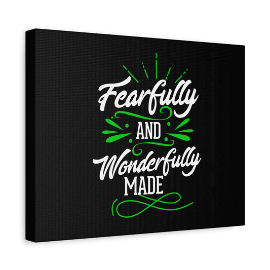 Scripture Canvas Wonderfully Made Psalm 139:14 Christian Wall Art Print Ready to Hang