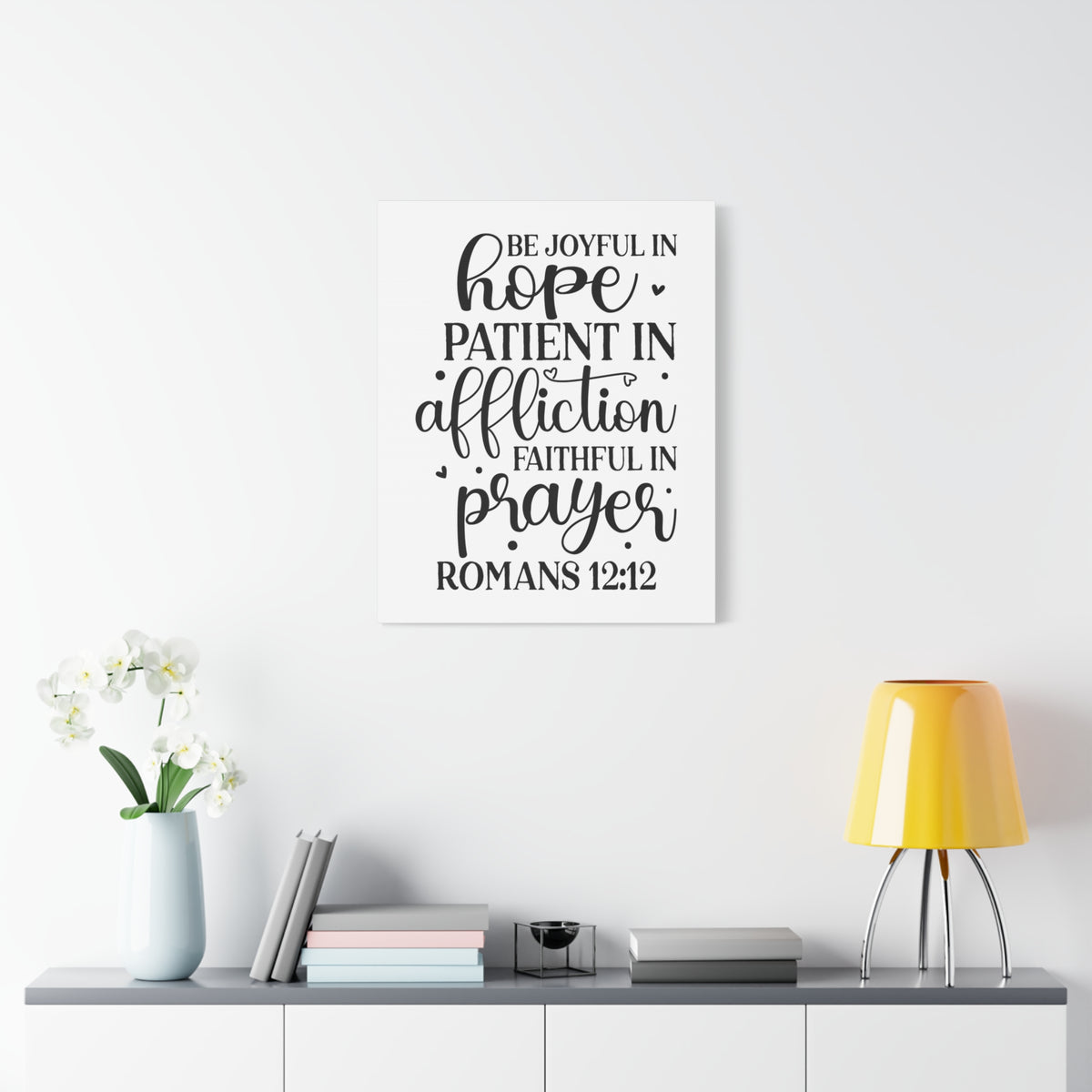 Scripture Canvas Be Joyful In Hope Romans 12:12 Christian Wall Art Bible Verse Print Ready to Hang
