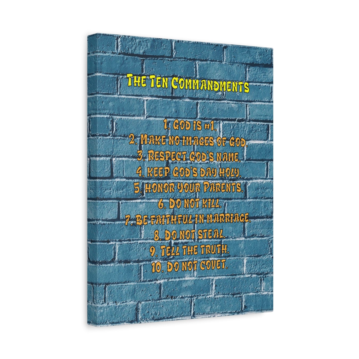 Scripture Canvas 10 Commandments For Kids Brick Wall Christian Wall Art Print Ready to Hang