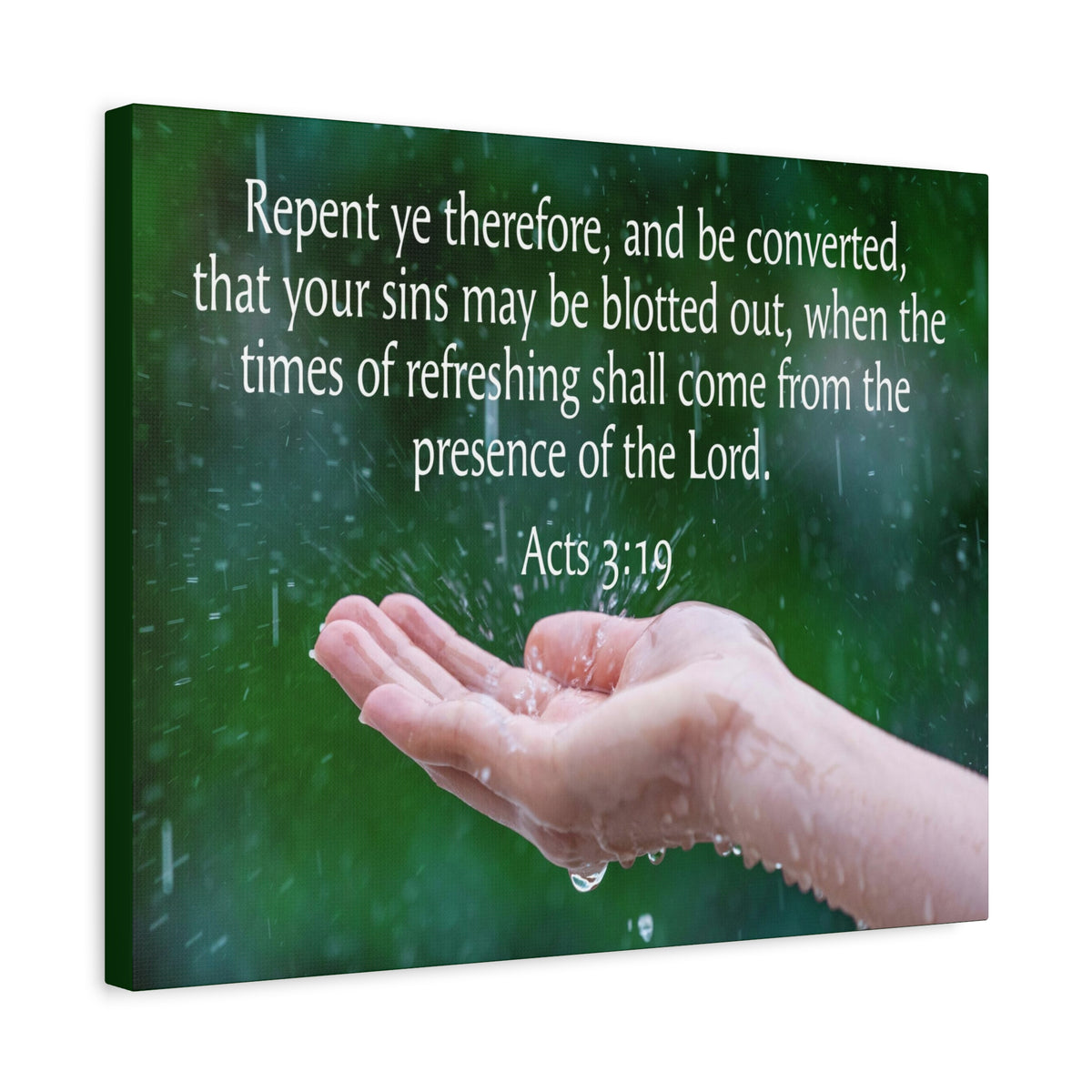 Scripture Canvas The Presence of The Lord Acts 3:19 Christian Wall Art Bible Verse Print Ready to Hang