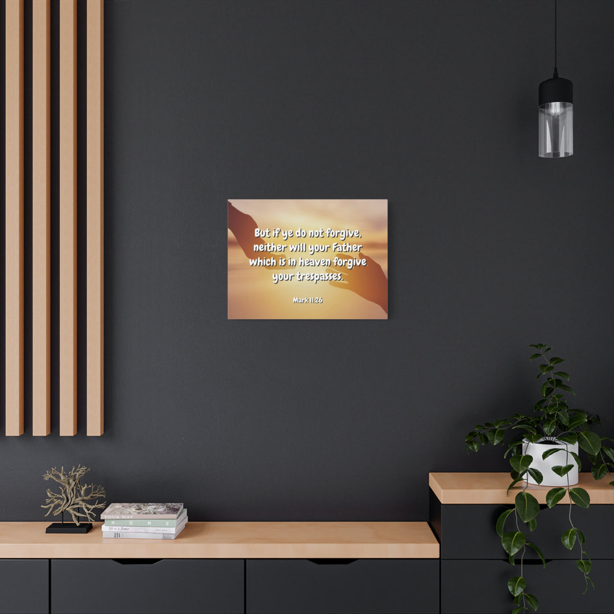 Scripture Canvas Forgive Your Trespasses Mark 11:26 Christian Wall Art Bible Verse Print Ready to Hang
