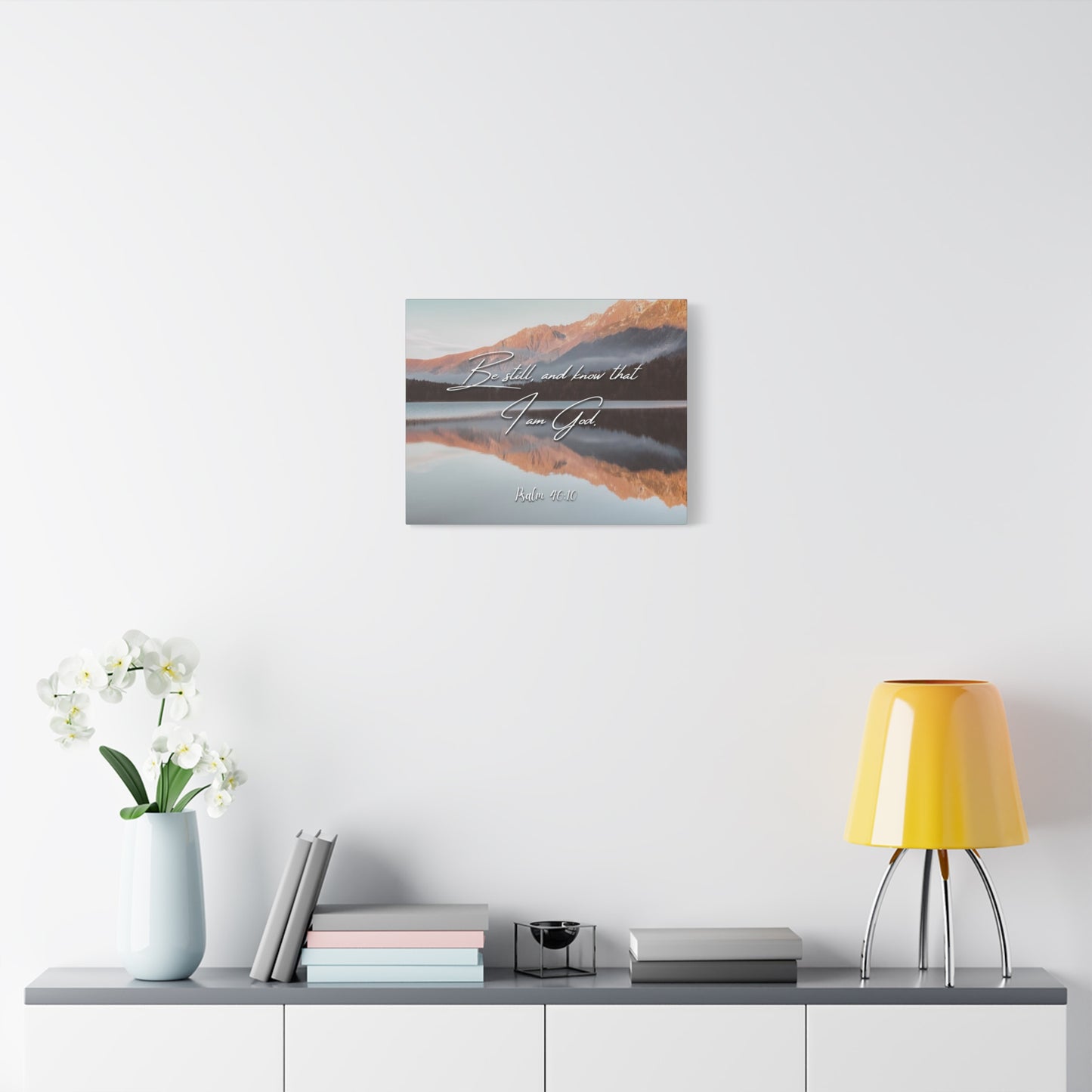 Scripture Canvas Be Still & Know I Am God Psalm 46:10 Christian Wall Art Bible Verse Print Ready to Hang