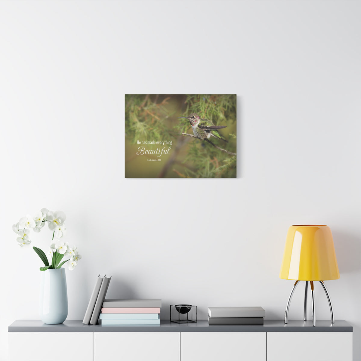 Scripture Canvas Everything Beautiful Ecclesiastes 3:11 Christian Wall Art Bible Verse Print Ready to Hang