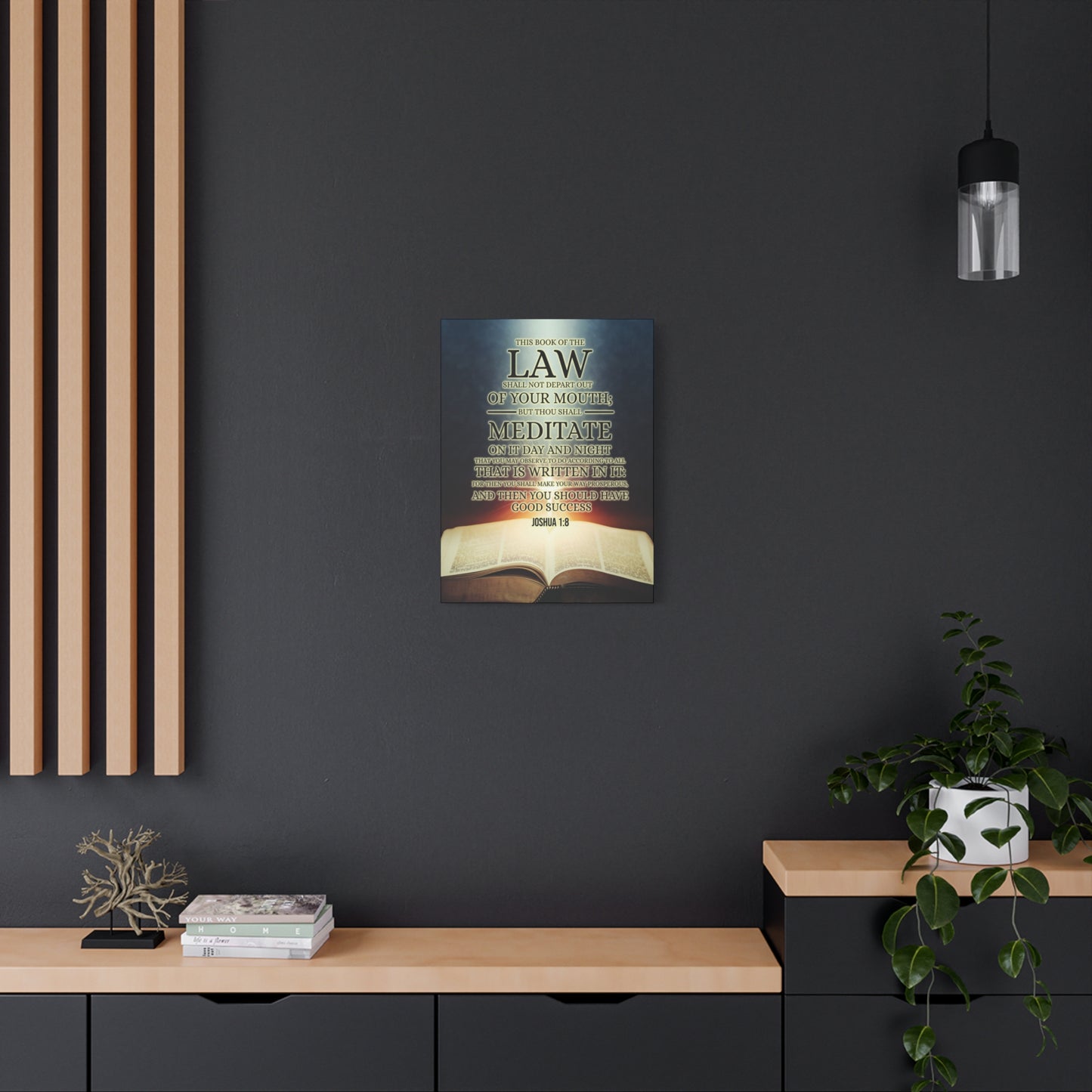Scripture Canvas Book of the Law Joshua 1:8  Christian Wall Art Bible Verse Print Ready to Hang