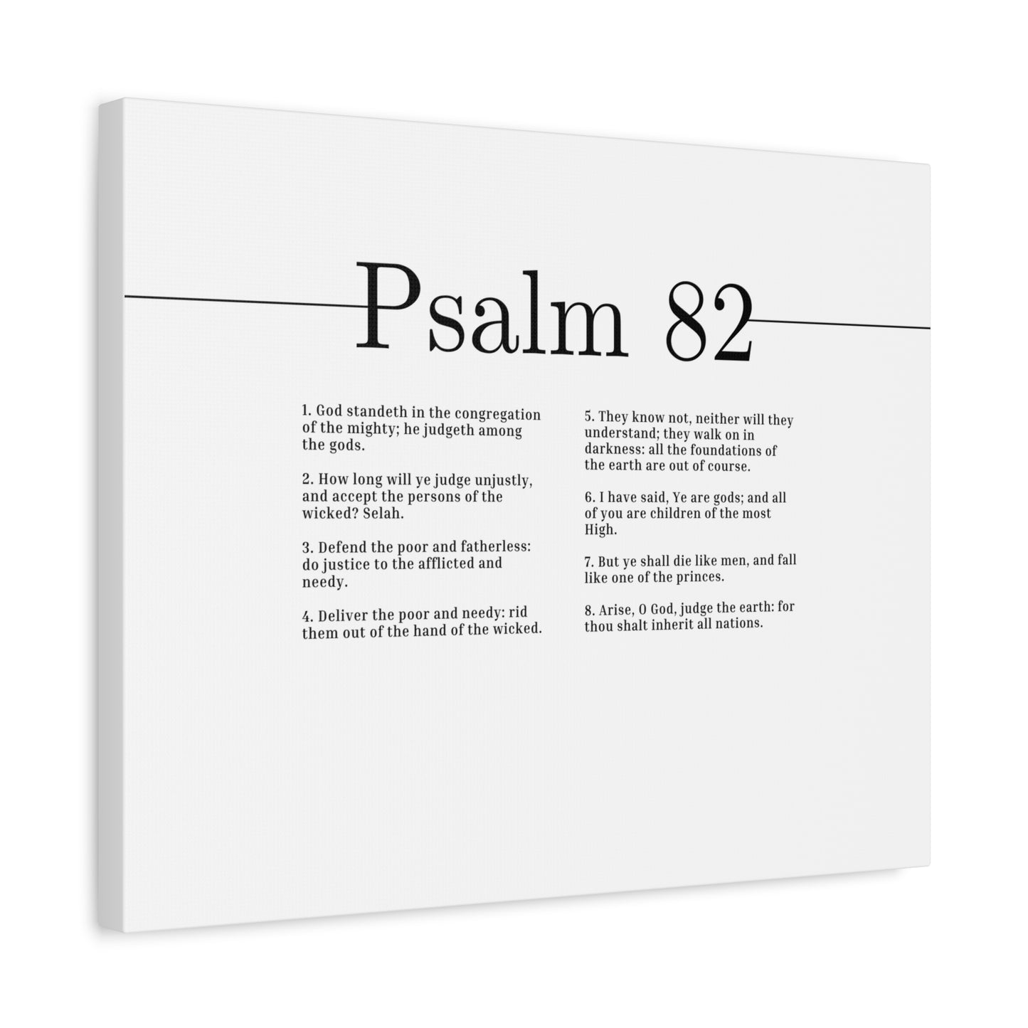 Scripture Canvas Arise, O God Psalm 82 Christian Wall Art Bible Verse Print Ready to Hang