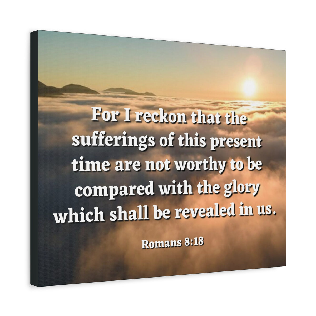 Scripture Canvas The Sufferings Romans 8:18 Christian Wall Art Bible Verse Print Ready to Hang