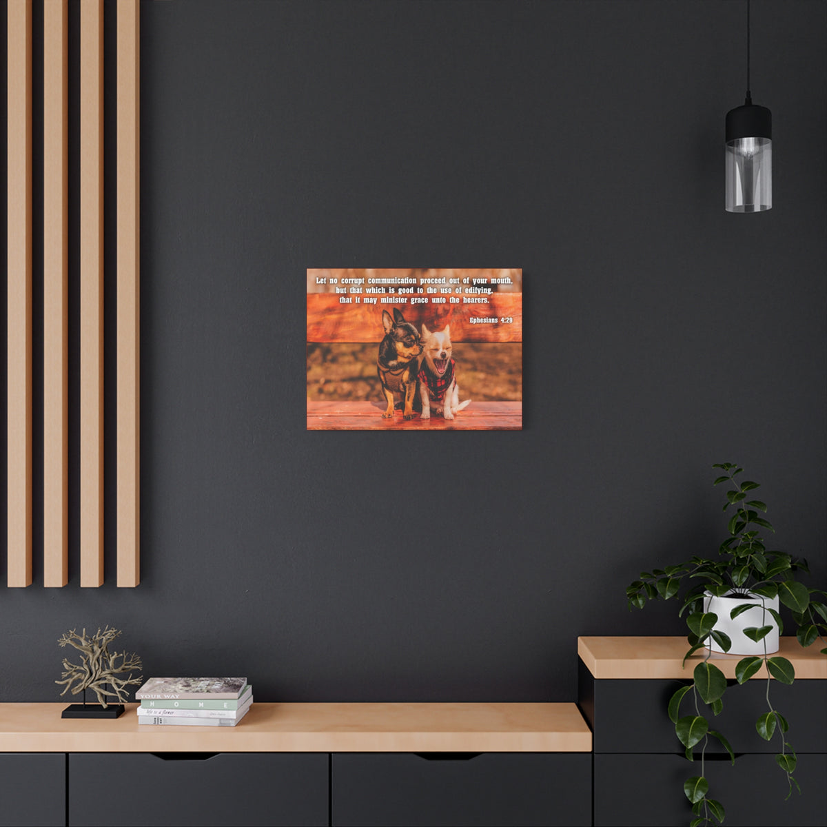 Scripture Canvas Grace Unto The Hearers Ephesians 4:29 Christian Wall Art Bible Verse Print Ready to Hang