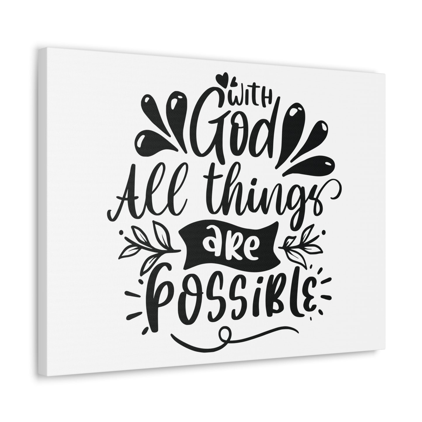 With God All Things Are Possible Matthew 19:26 Christian Wall Art Bible Verse Print Ready to Hang