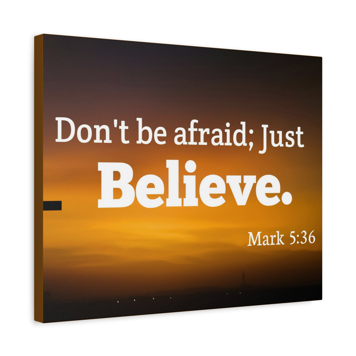 Scripture Canvas Believe Mark 5:36 Christian Wall Art Bible Verse Print Ready to Hang