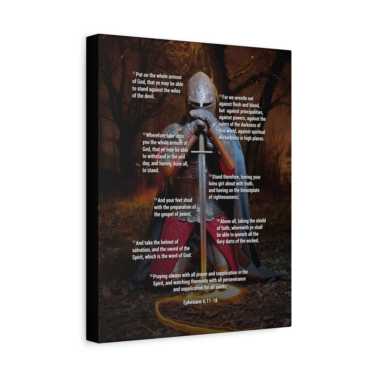 Armour of God Ephesians Bible Verse Canvas Ready to Hang Christian Wall Décor Scripture Art