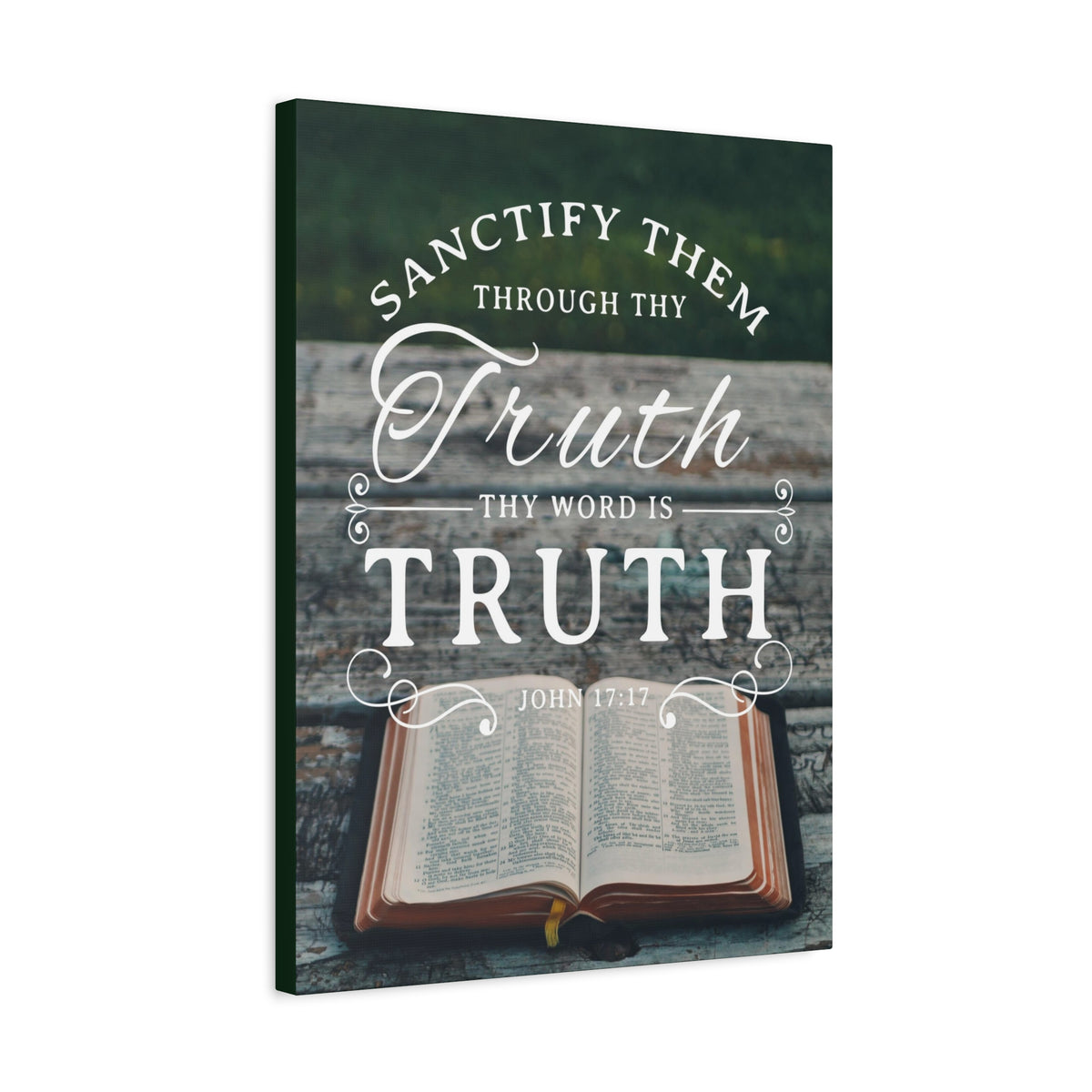 Scripture Canvas Thy Word is Truth John 17:17 Christian Wall Art Bible Verse Print Ready to Hang
