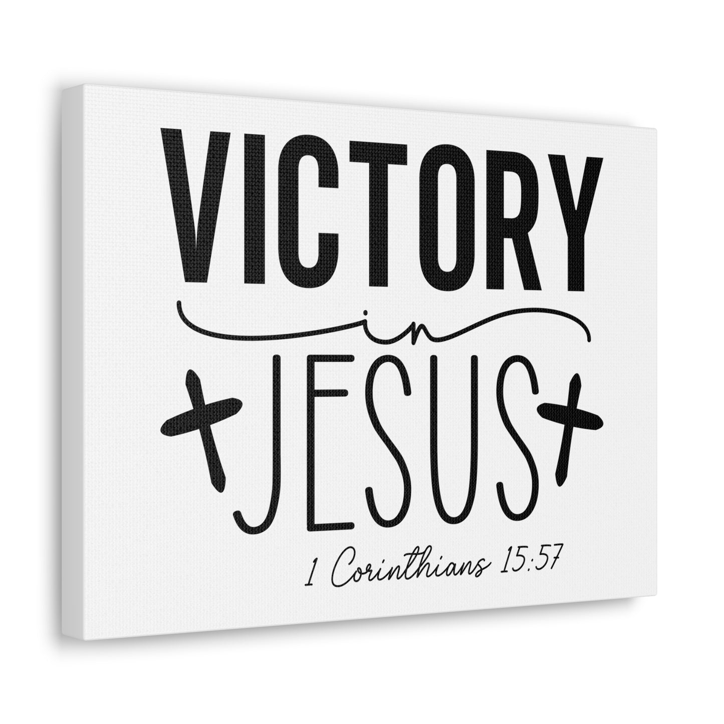 1 Corinthians 15:57 Victory in Jesus Bible Verse Canvas Christian Wall Art Ready to Hang Unframed