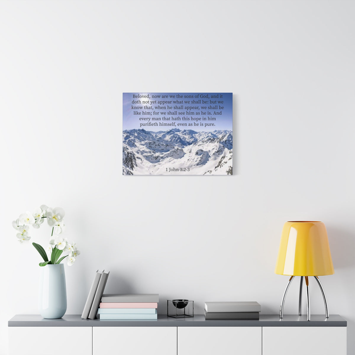 Scripture Canvas Even As He is Pure 1 John 3:2-3 Christian Wall Art Bible Verse Print Ready to Hang