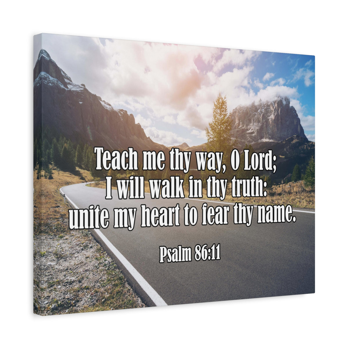 Scripture Canvas Teach Me Thy Way Psalm 86:11 Christian Wall Art Bible Verse Print Ready to Hang