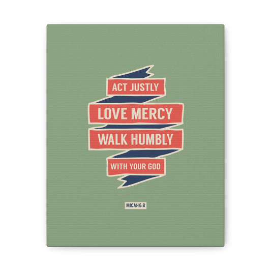 Walk Humbly With Your God Micah 6:8 Bible Verse Canvas Christian Wall Art Ready to Hang