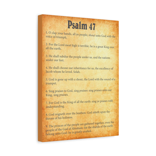 Scripture Walls Psalm 47 Gold Bible Chapter Canvas Christian Wall Art Ready to Hang