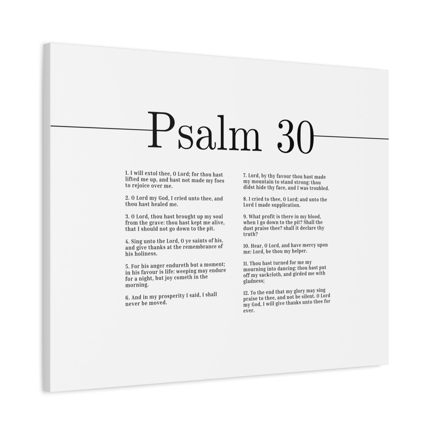 Scripture Canvas Will Give Thanks Unto Thee Forever Psalm 30 Christian Wall Art Bible Verse Print Ready to Hang