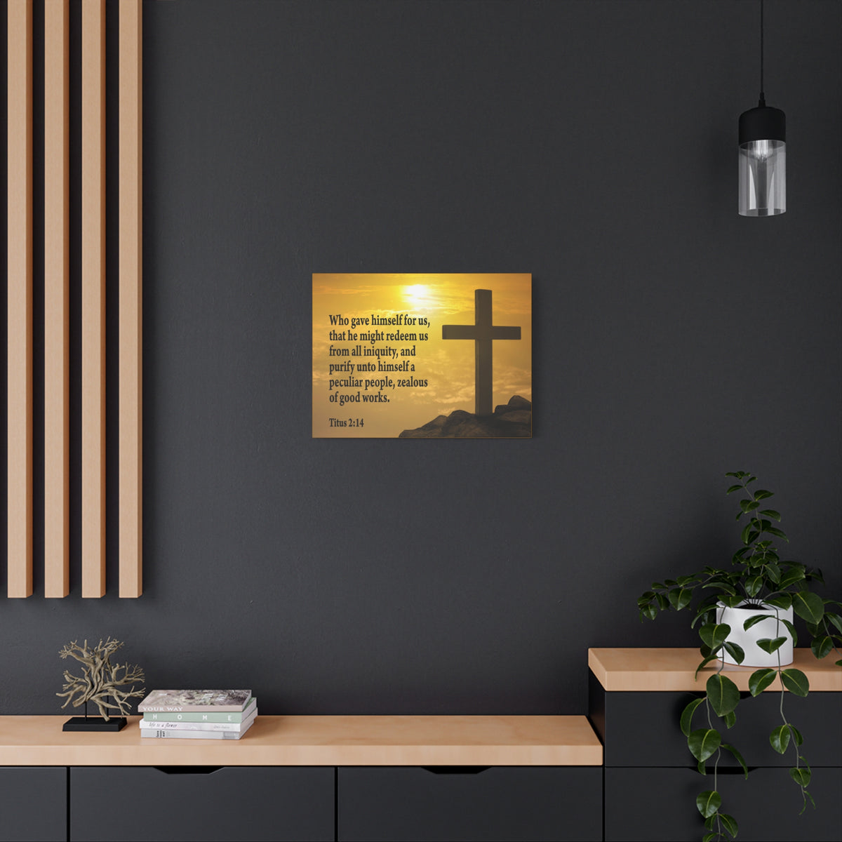 Scripture Canvas Peculiar People Titus 2:14 Christian Wall Art Bible Verse Print Ready to Hang