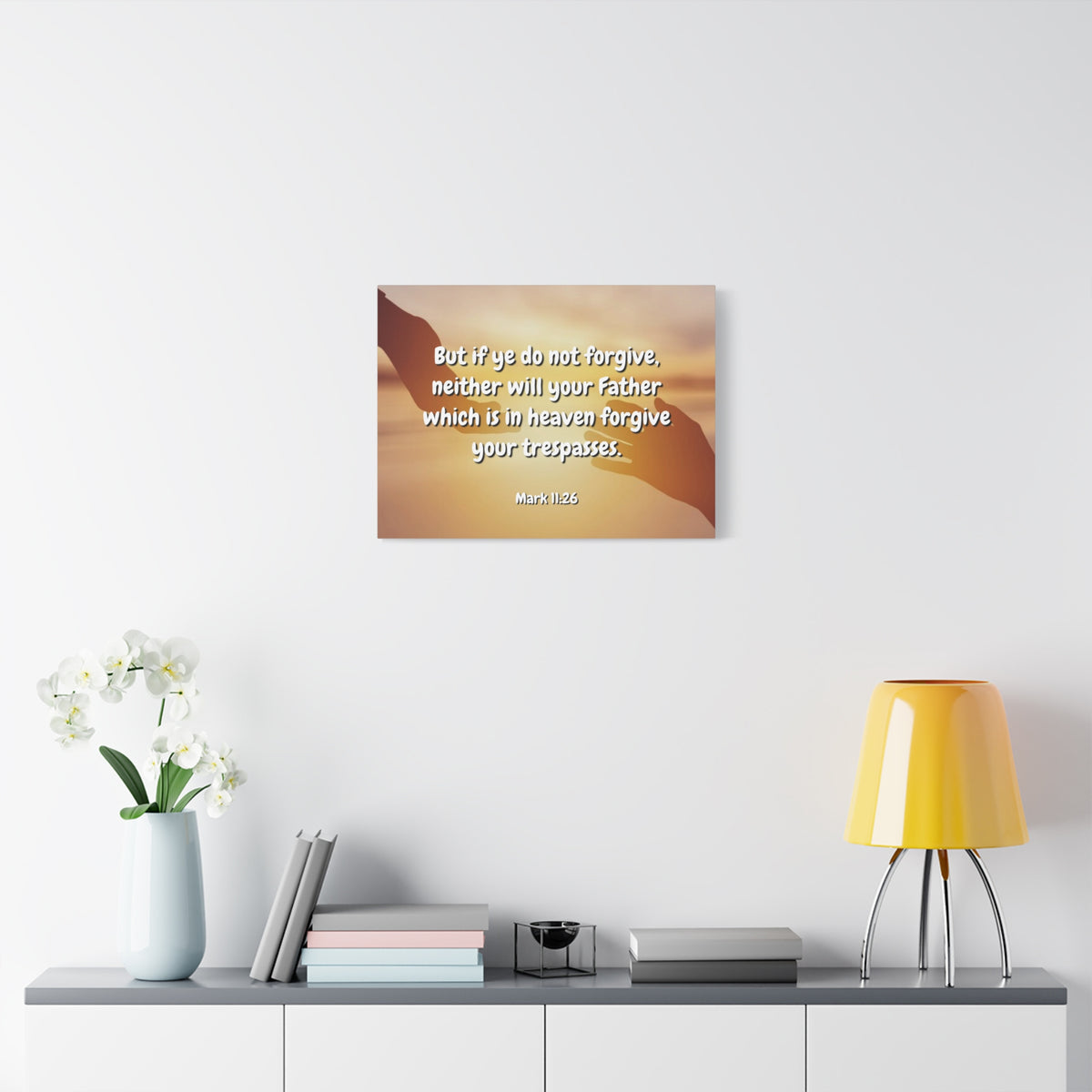 Scripture Canvas Forgive Your Trespasses Mark 11:26 Christian Wall Art Bible Verse Print Ready to Hang