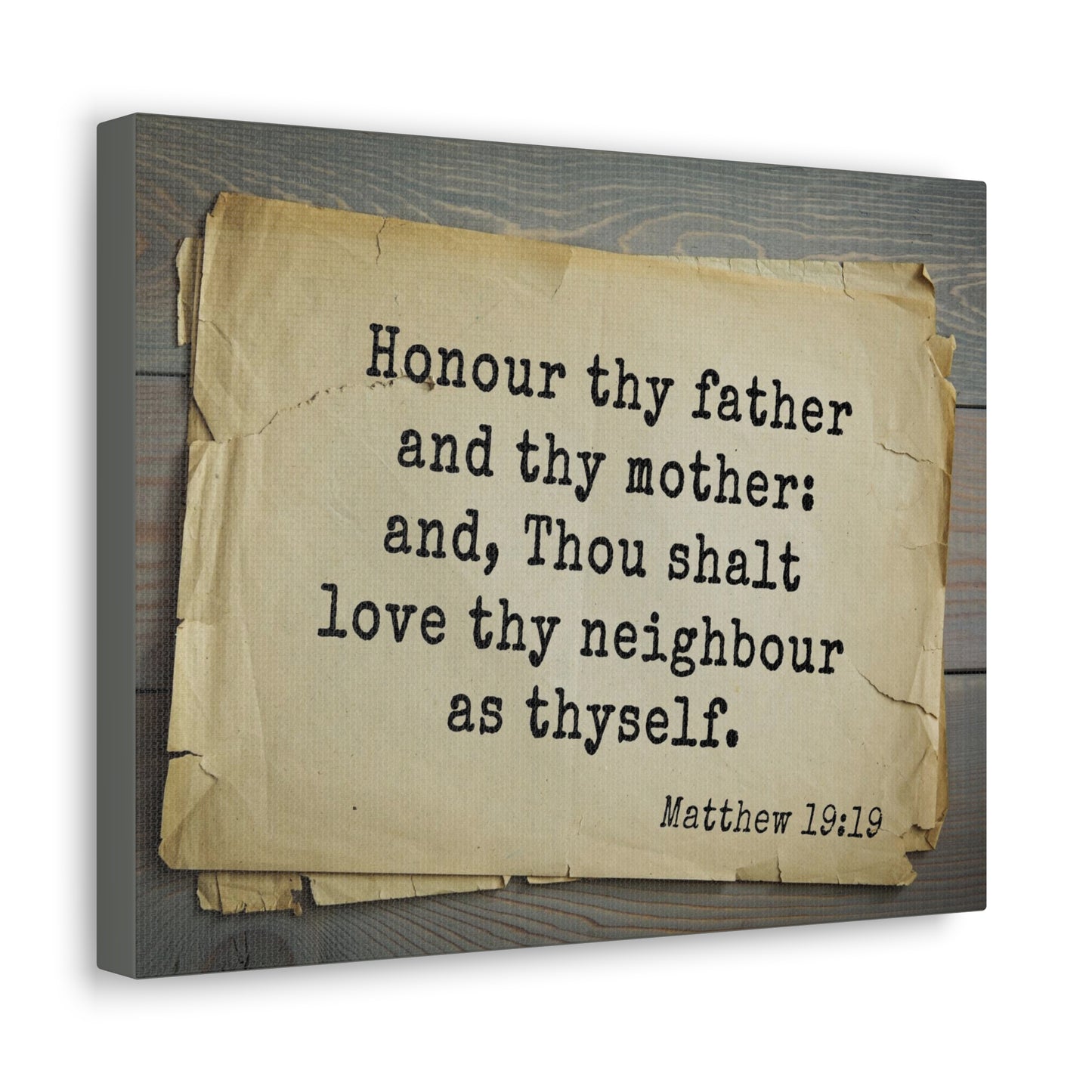 Thou Shalt Love Matthew 19:19 Bible Verse Canvas Christian Wall Art Bible Verse Print Ready To Hang