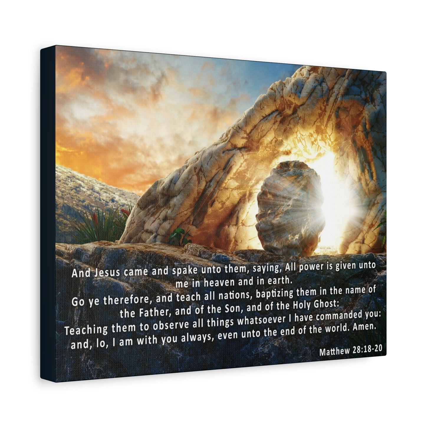 Matthew 28:18-20 The Great Commission Canvas – Christian Wall Art, Ready to Hang