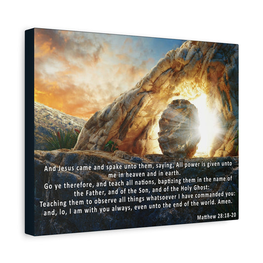 Matthew 28:18-20 The Great Commission Canvas – Christian Wall Art, Ready to Hang