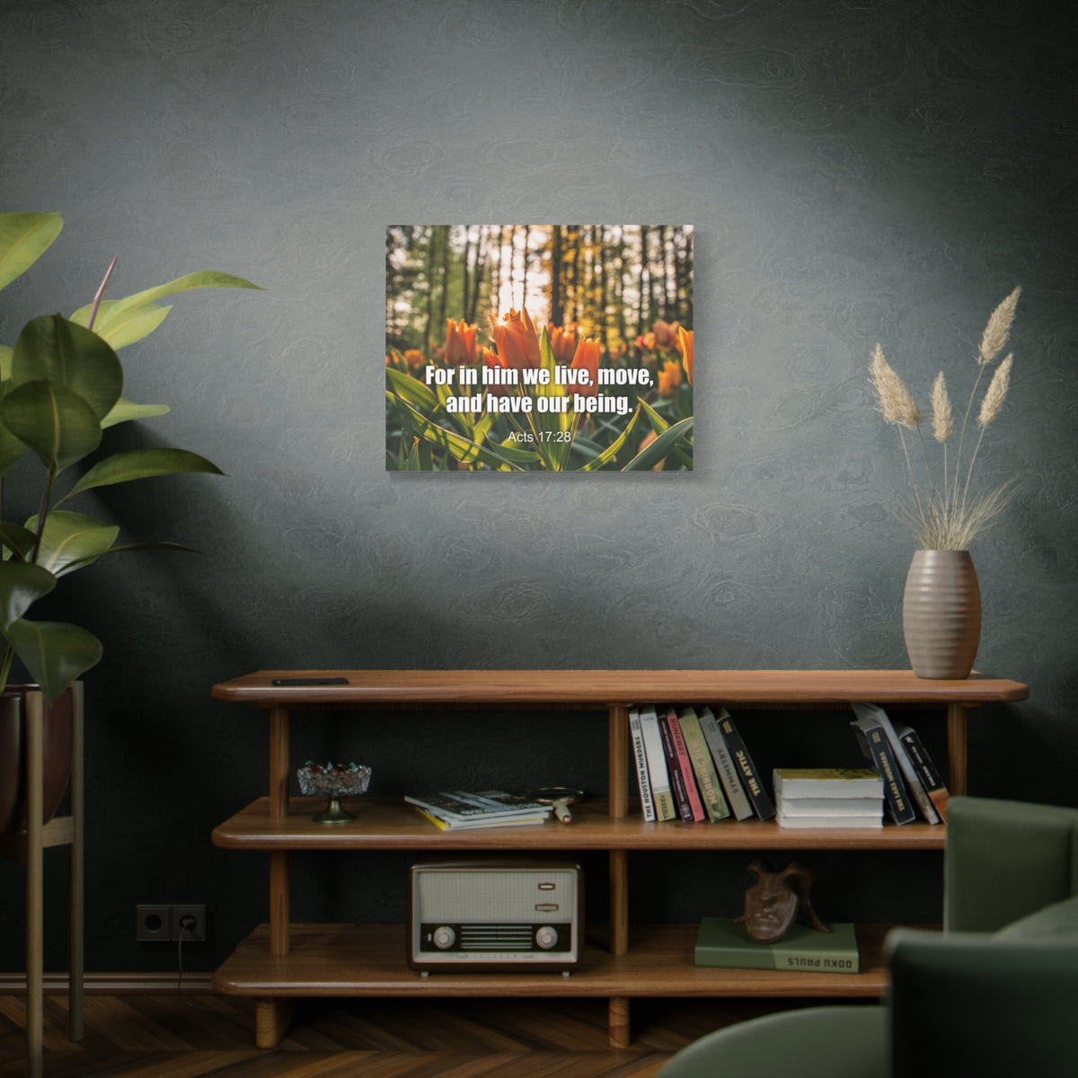Scripture Canvas Our Being Acts 17:28 Christian Wall Art Bible Verse Print Ready to Hang