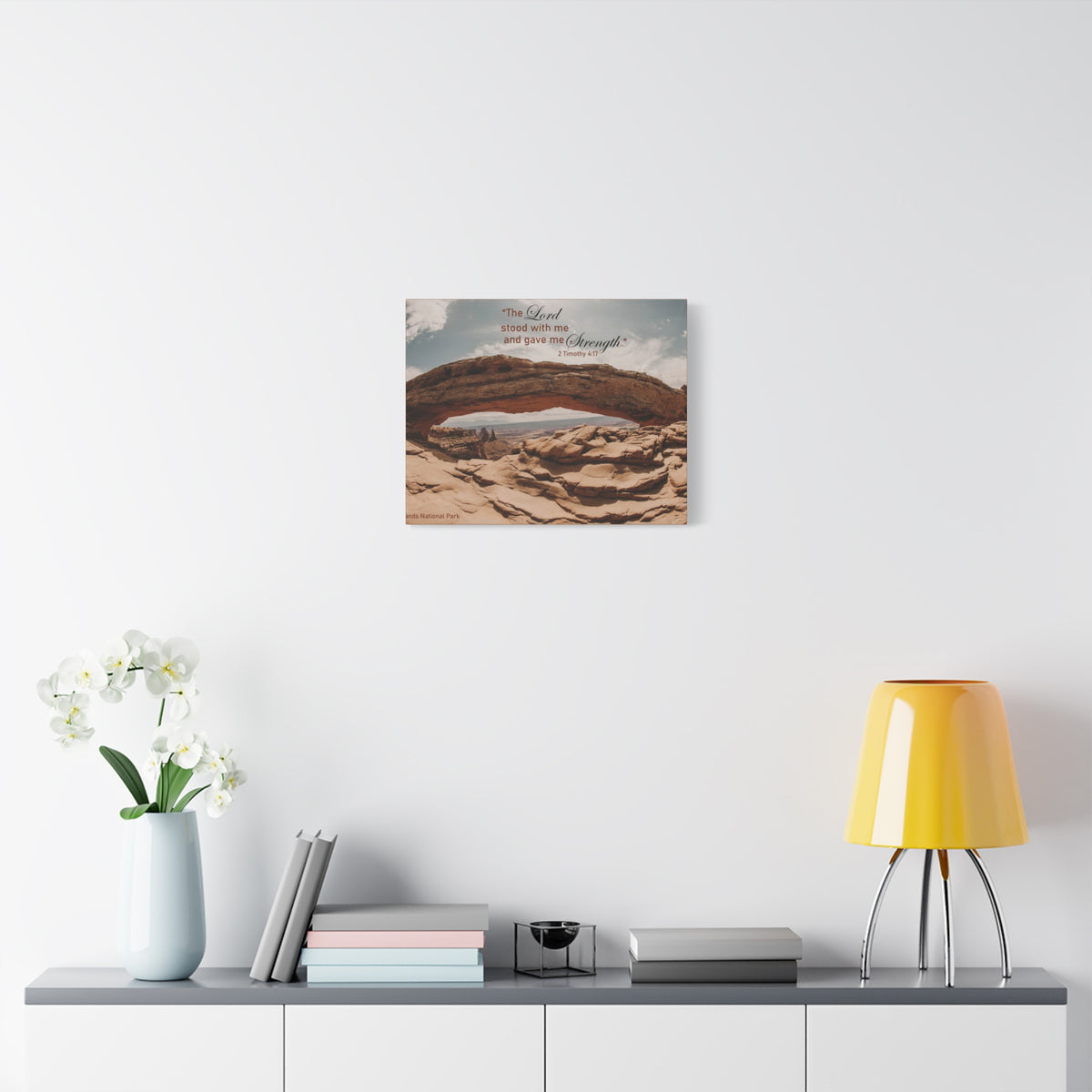 Scripture Canvas Stood With Me 2 Timothy 4:17 Christian Wall Art Bible Verse Print Ready to Hang