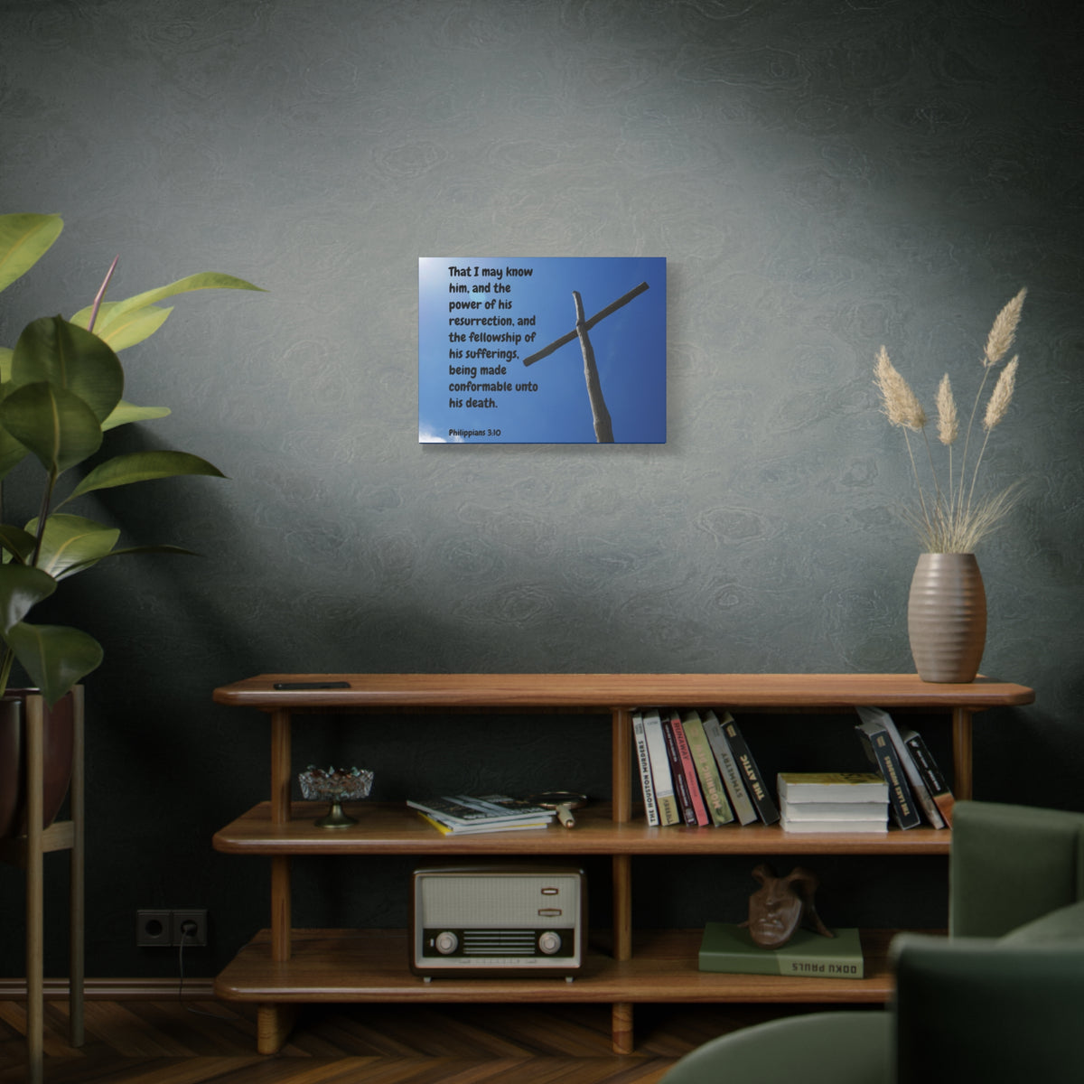 Scripture Canvas Resurrection Philippians 3:10 Christian Wall Art Bible Verse Print Ready to Hang