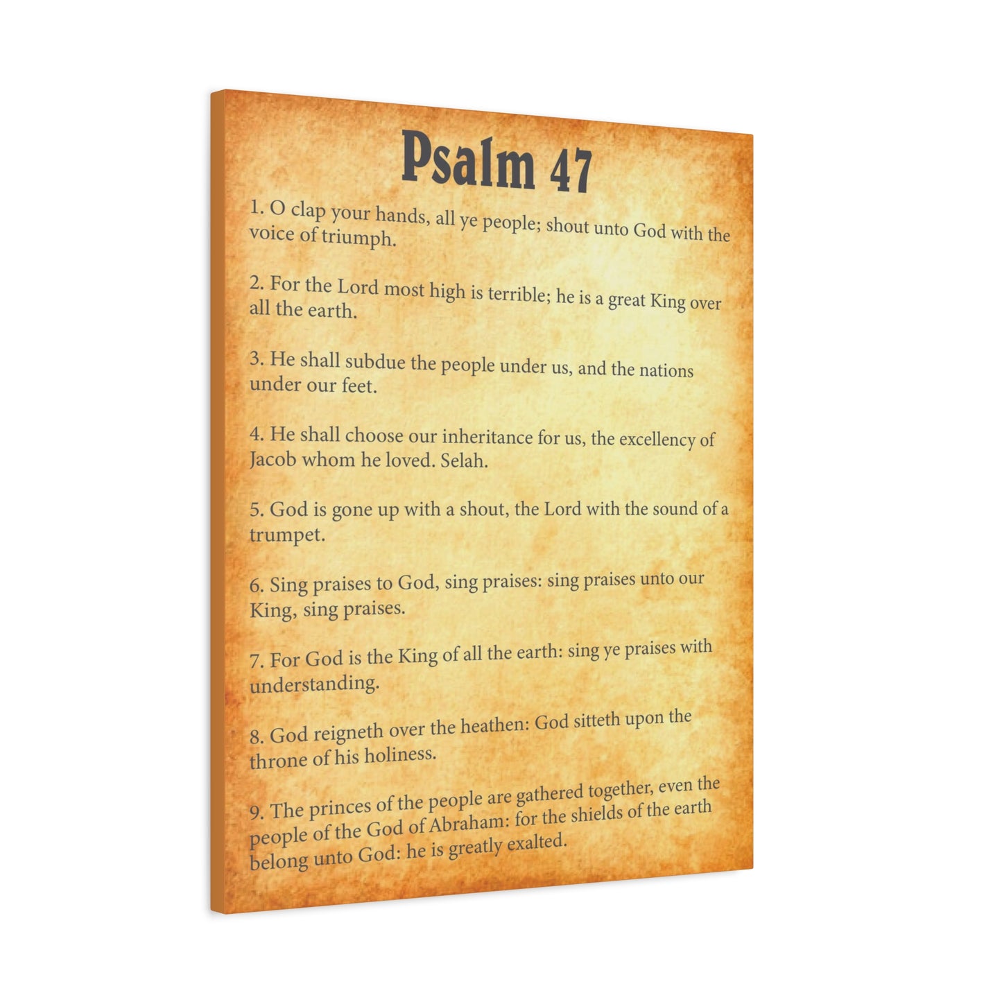 Scripture Walls Psalm 47 Gold Bible Chapter Canvas Christian Wall Art Ready to Hang