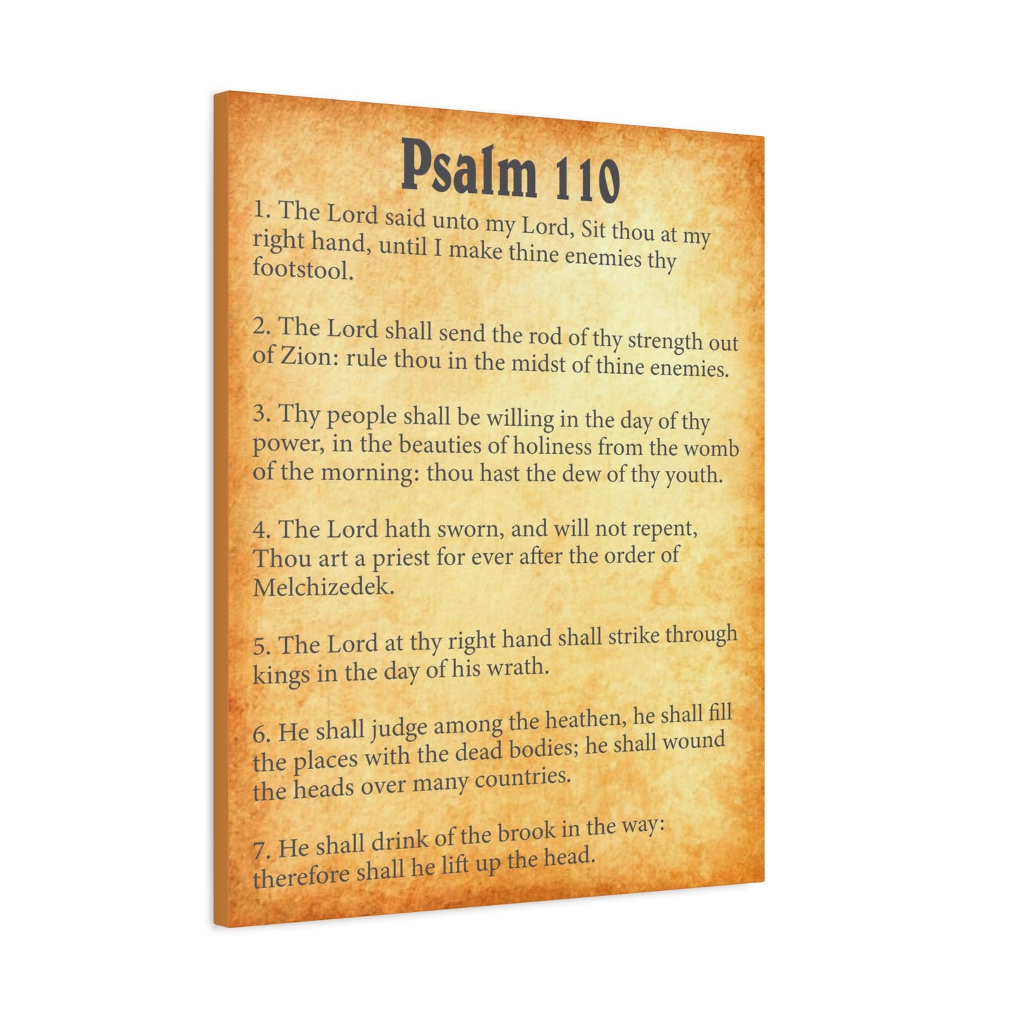 Scripture Walls Psalm 110 Gold Bible Chapter Canvas Christian Wall Art Ready to Hang