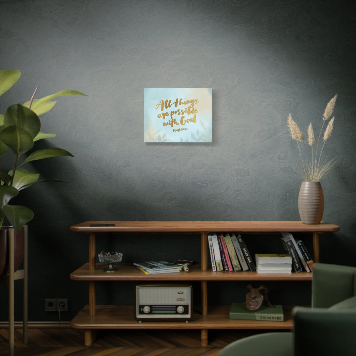Scripture Canvas Possible With God Mark 10:27 Christian Wall Art Bible Verse Print Ready to Hang