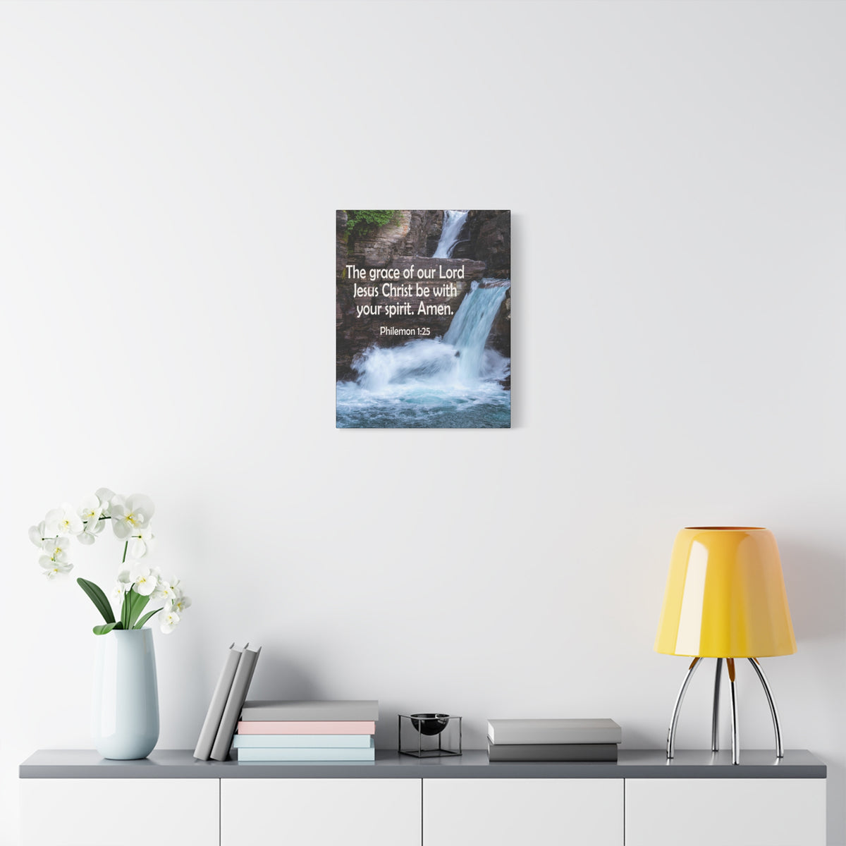Scripture Canvas The Grace of Lord Philemon 1:25 Christian Wall Art Bible Verse Print Ready to Hang