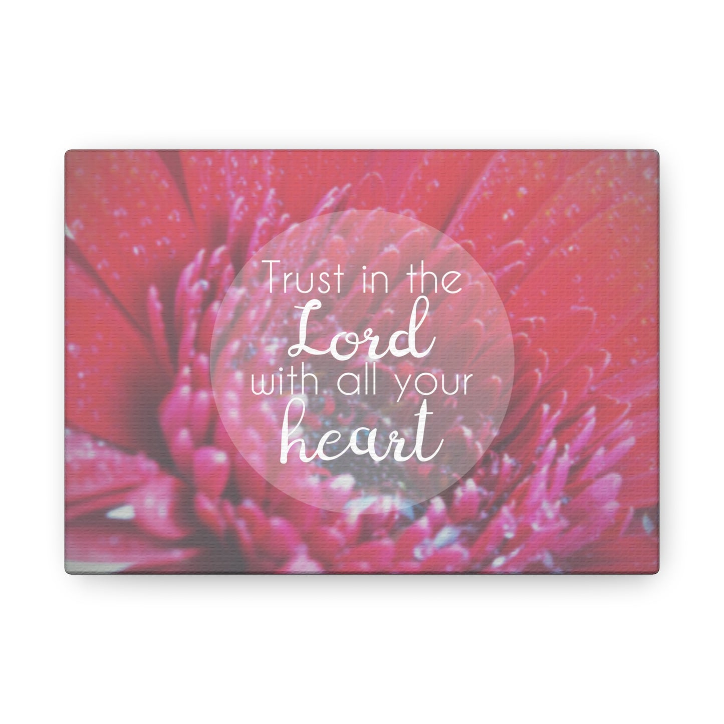 Trust In The Lord Proverbs 3:5 Pink Flower Christian Wall Art Bible Verse Print Ready to Hang