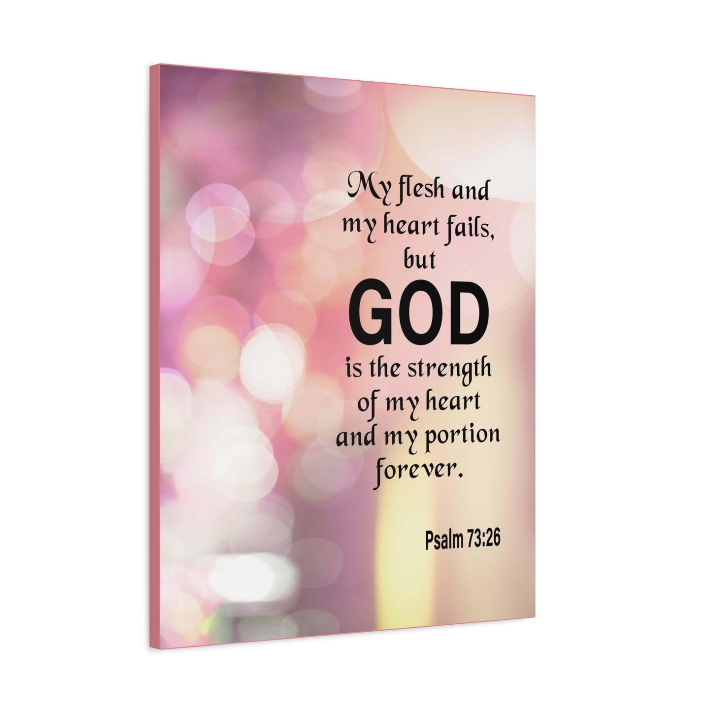 Bible Verse Canvas God is My Strength Psalm 73:26 Wall Art Christian Home Decor