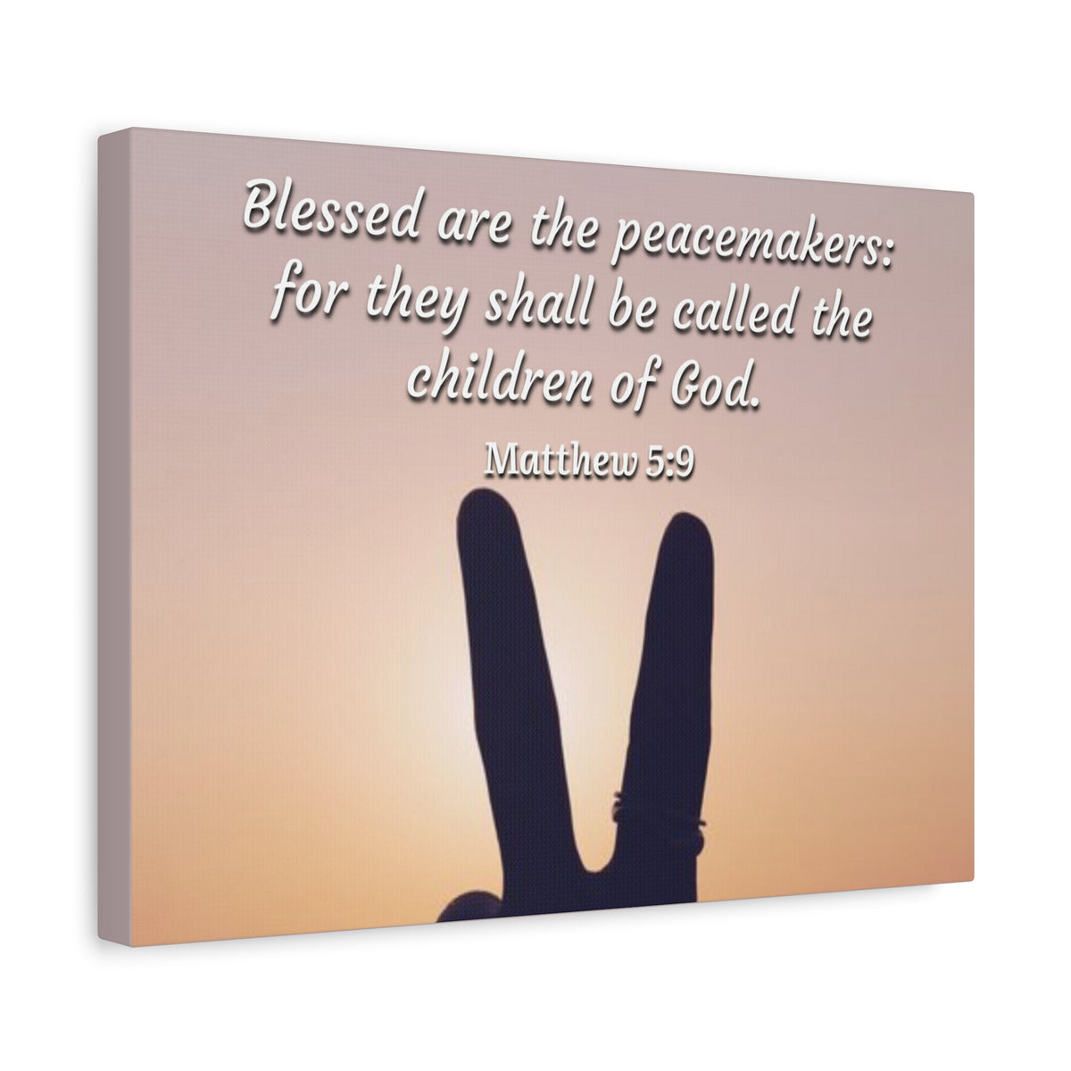 Scripture Canvas Peacemakers Matthew 5:9 Christian Wall Art Bible Verse Print Ready to Hang