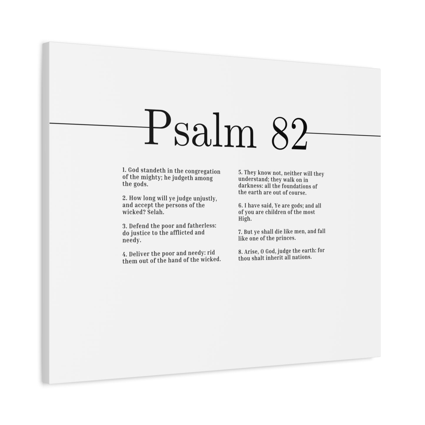 Scripture Canvas Arise, O God Psalm 82 Christian Wall Art Bible Verse Print Ready to Hang