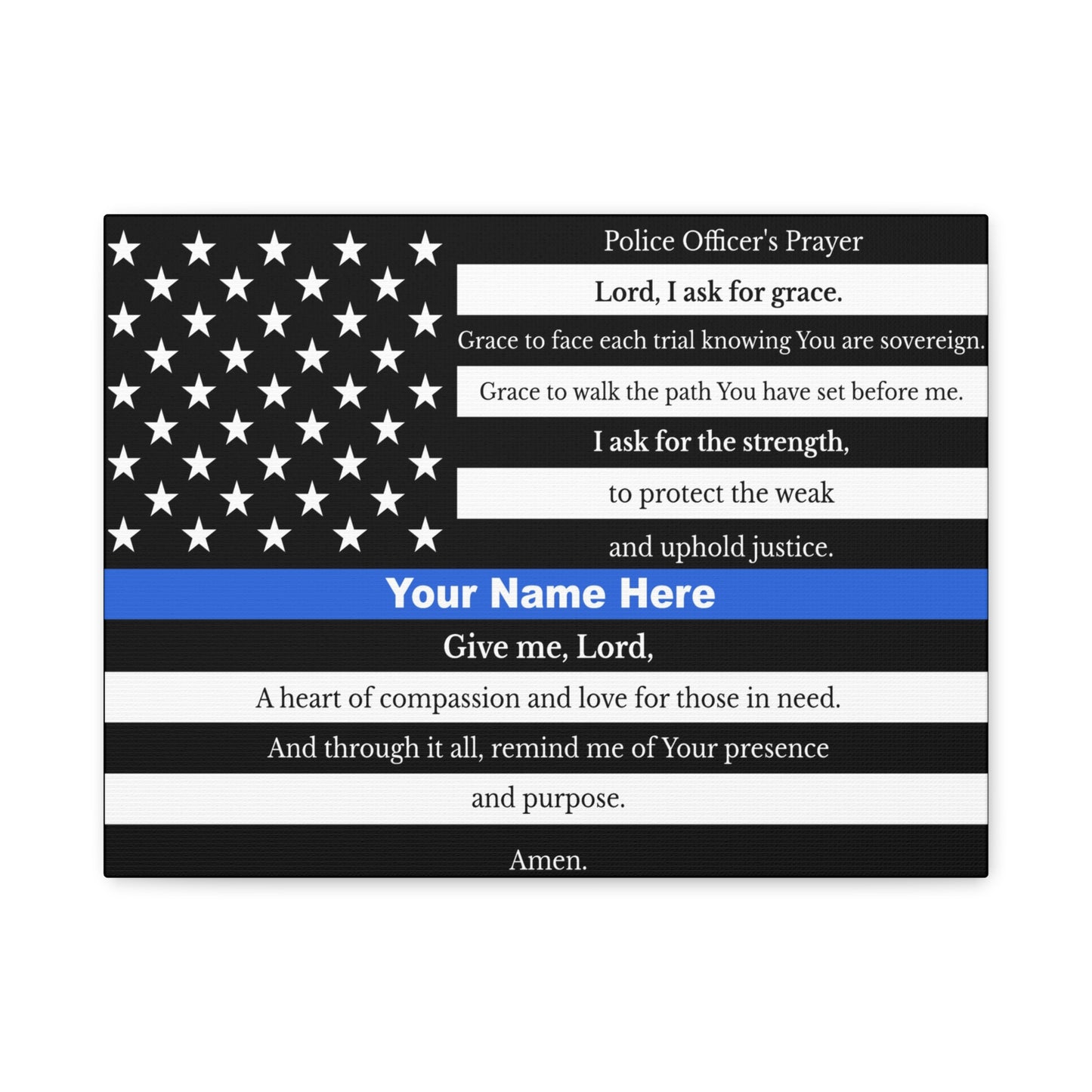 Personalized Police Prayer Bible Canvas Christian Wall Art Ready to Hang Unframed
