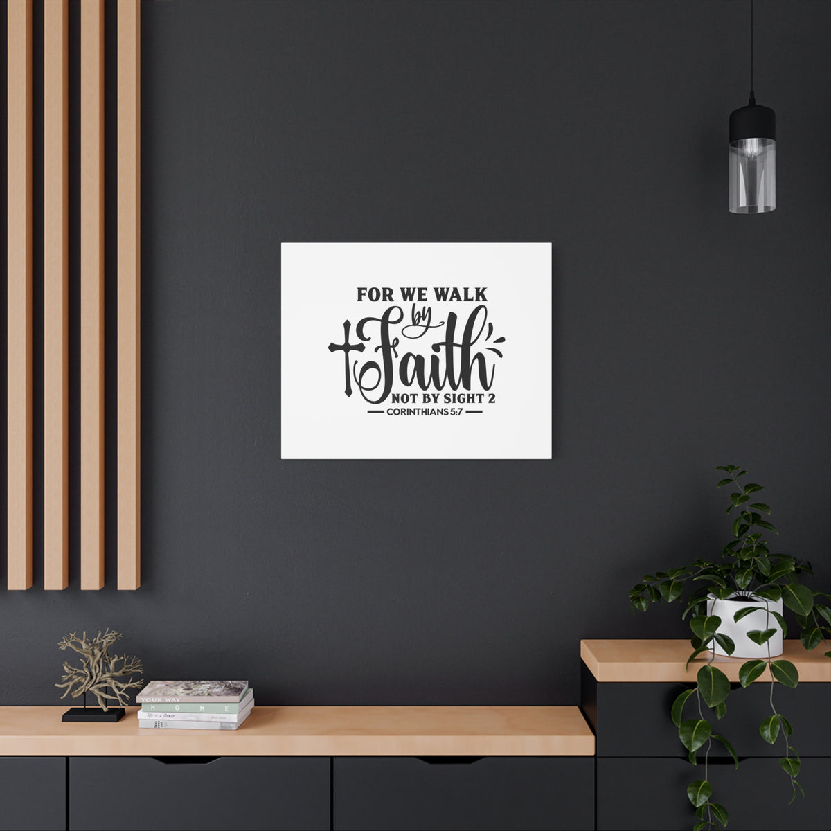Scripture Canvas For We Walk By Faith Corinthians 5:7 Christian Wall Art Bible Verse Print Ready to Hang