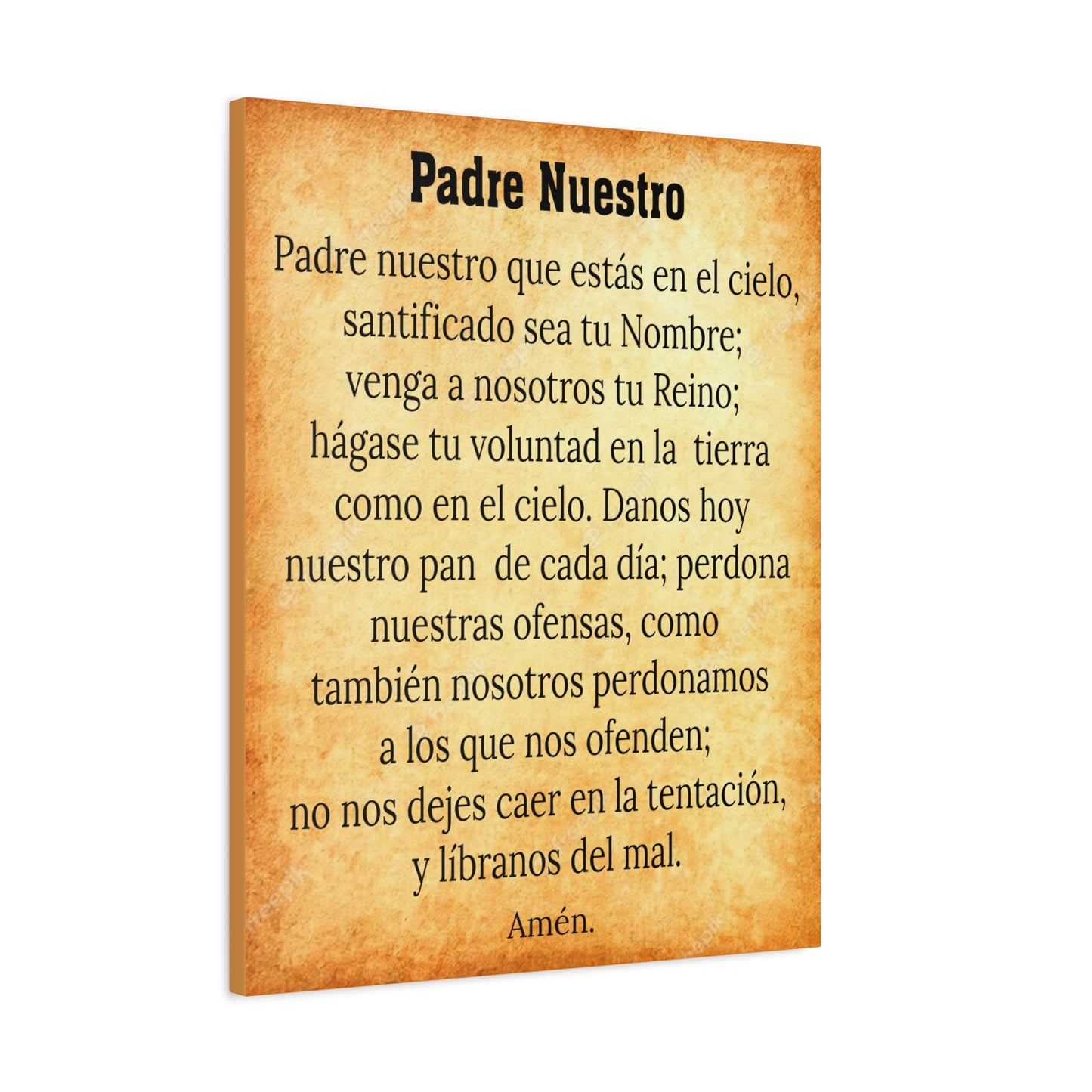Scripture Walls Padre Nuestro Lords Prayer Gold & White Christian Wall Art Print Ready to Hang Unframed