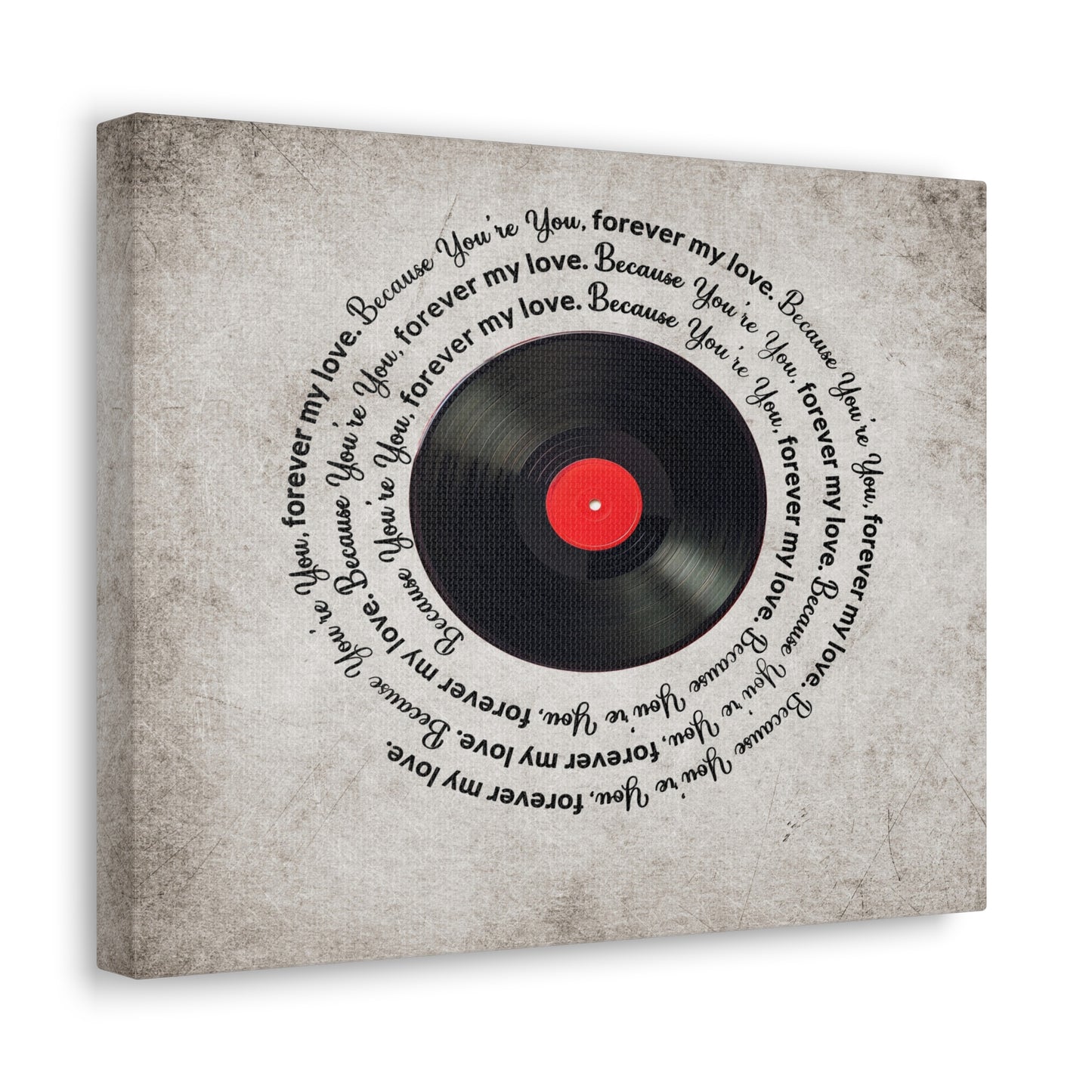 To My Wife Forever My Love Vinyl Record Canvas Wall Art – Perfect Gift for Music Lovers & Soulmates