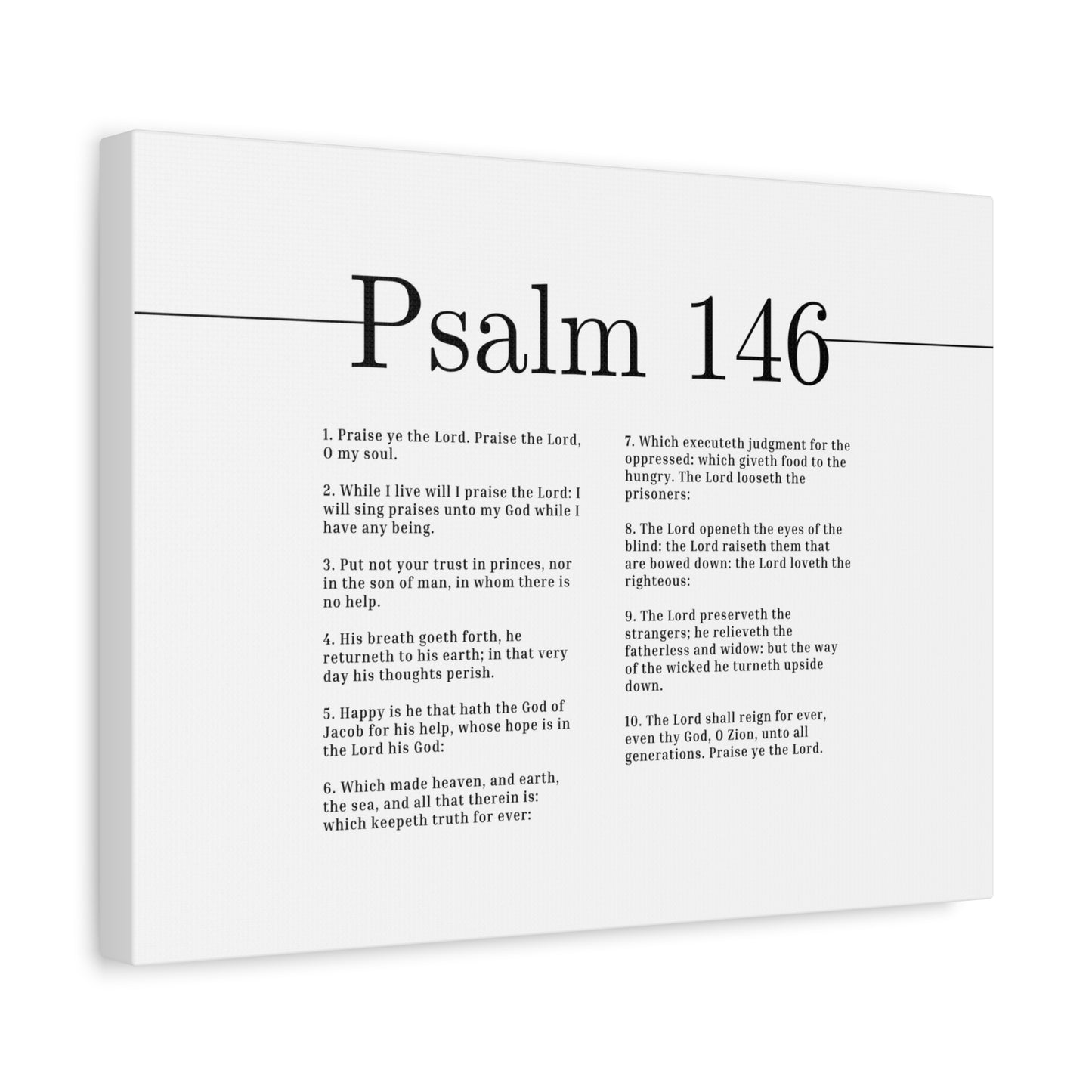 Scripture Canvas The Lord Loveth The Righteous Psalm 146 Christian Wall Art Bible Verse Print Ready to Hang