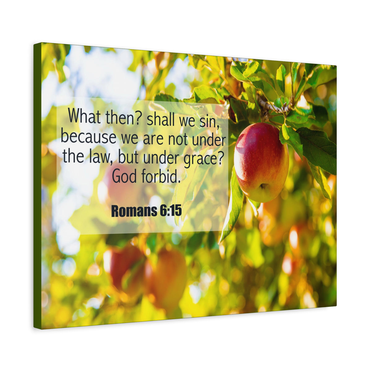 Scripture Canvas God Forbid Romans 6:15 Christian Wall Art Bible Verse Print Ready to Hang
