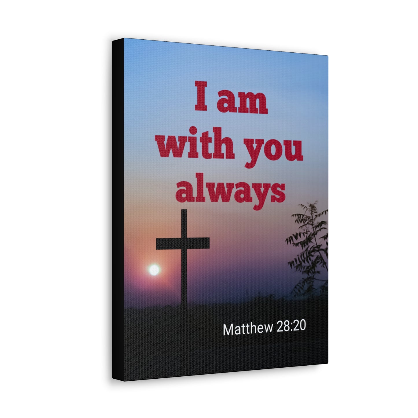 With You Always Mathew 28:20 Bible Verse Canvas Christian Wall Art Ready to Hang
