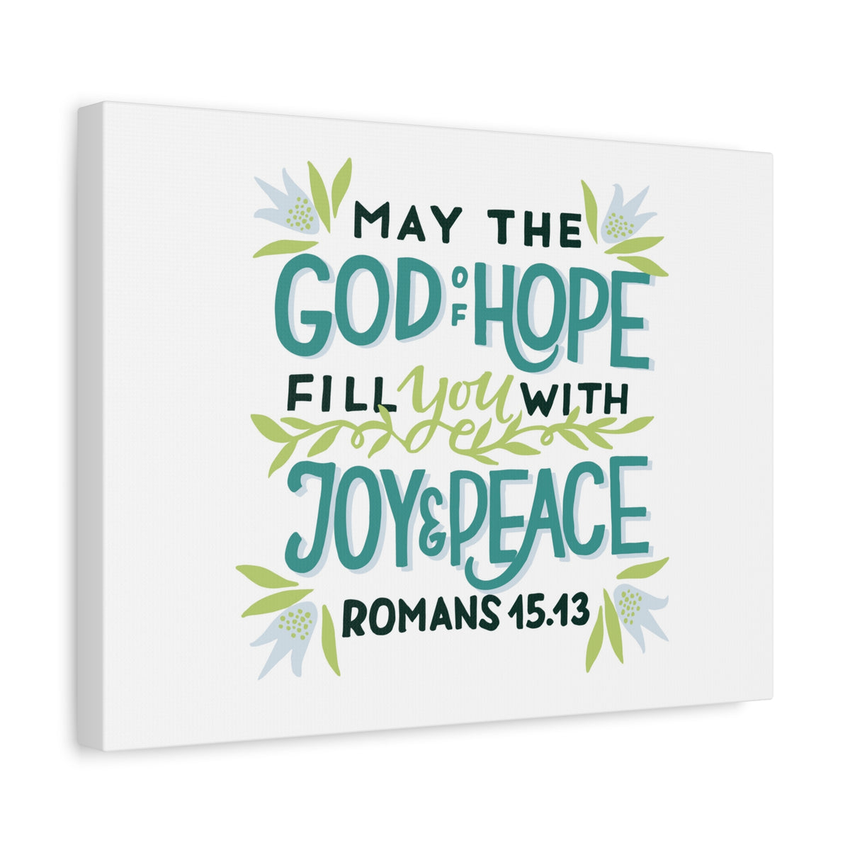 Scripture Canvas God Of Hope Romans 45:43 Christian Wall Art Bible Verse Print Ready to Hang