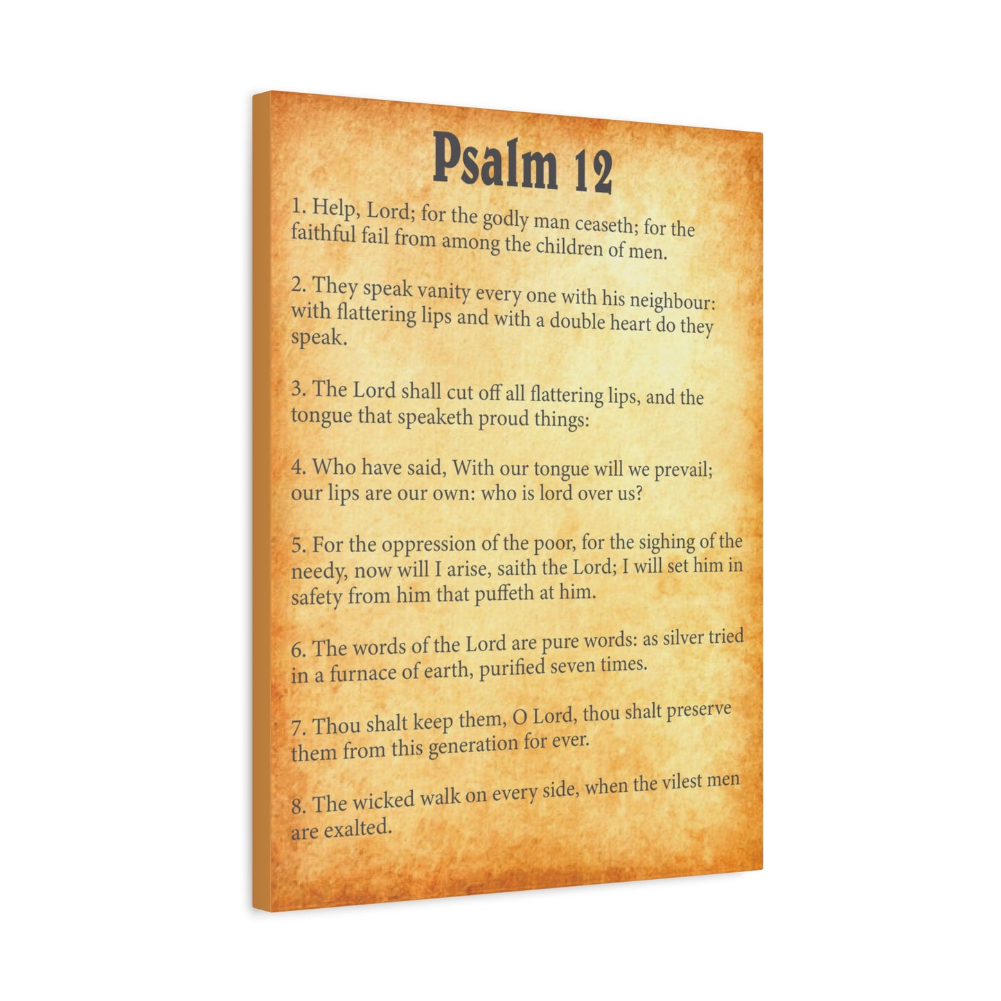 Scripture Walls Psalm 12 Gold Bible Chapter Canvas Christian Wall Art Ready to Hang