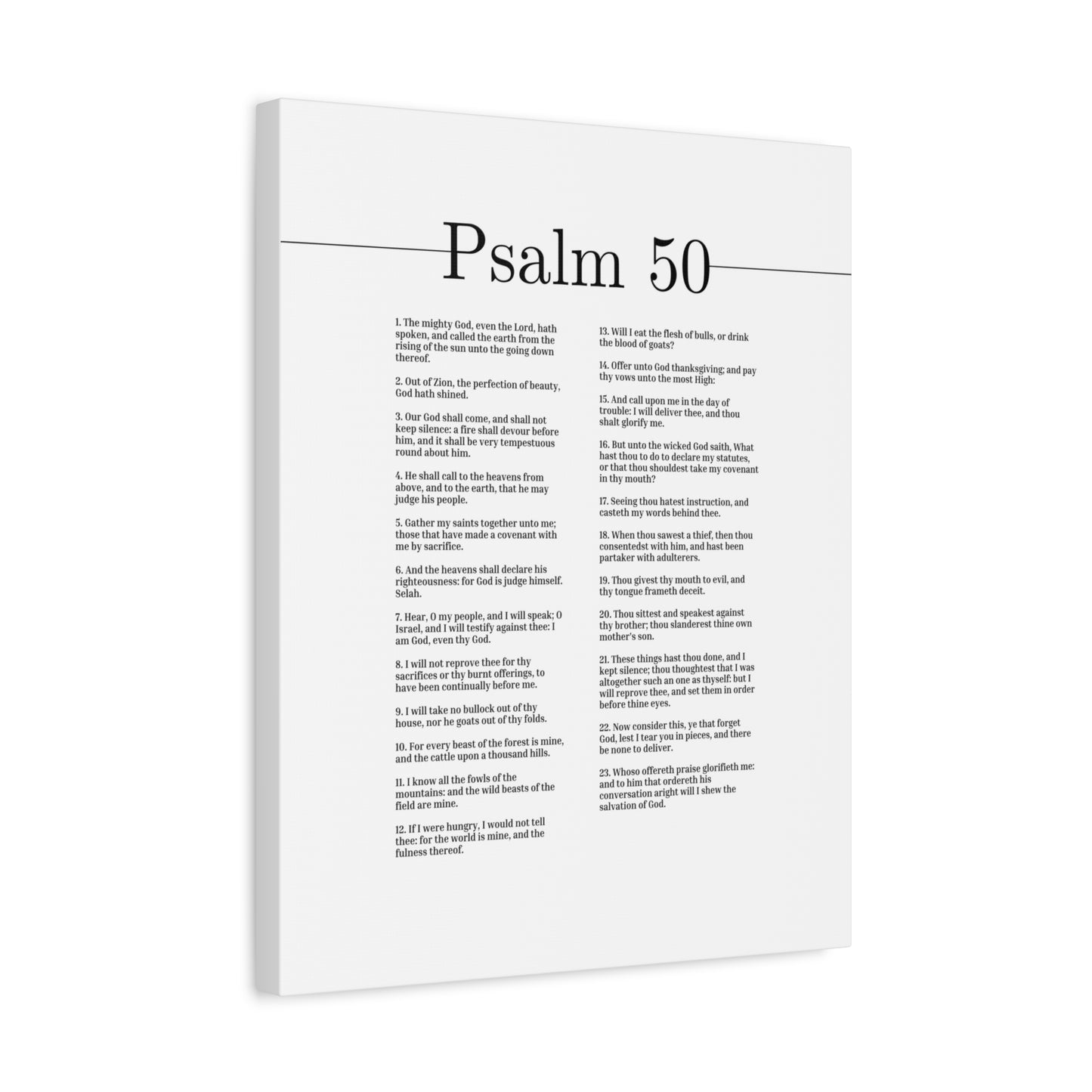 Scripture Canvas Our God Shall Come Psalm 50 Christian Wall Art Bible Verse Print Ready to Hang
