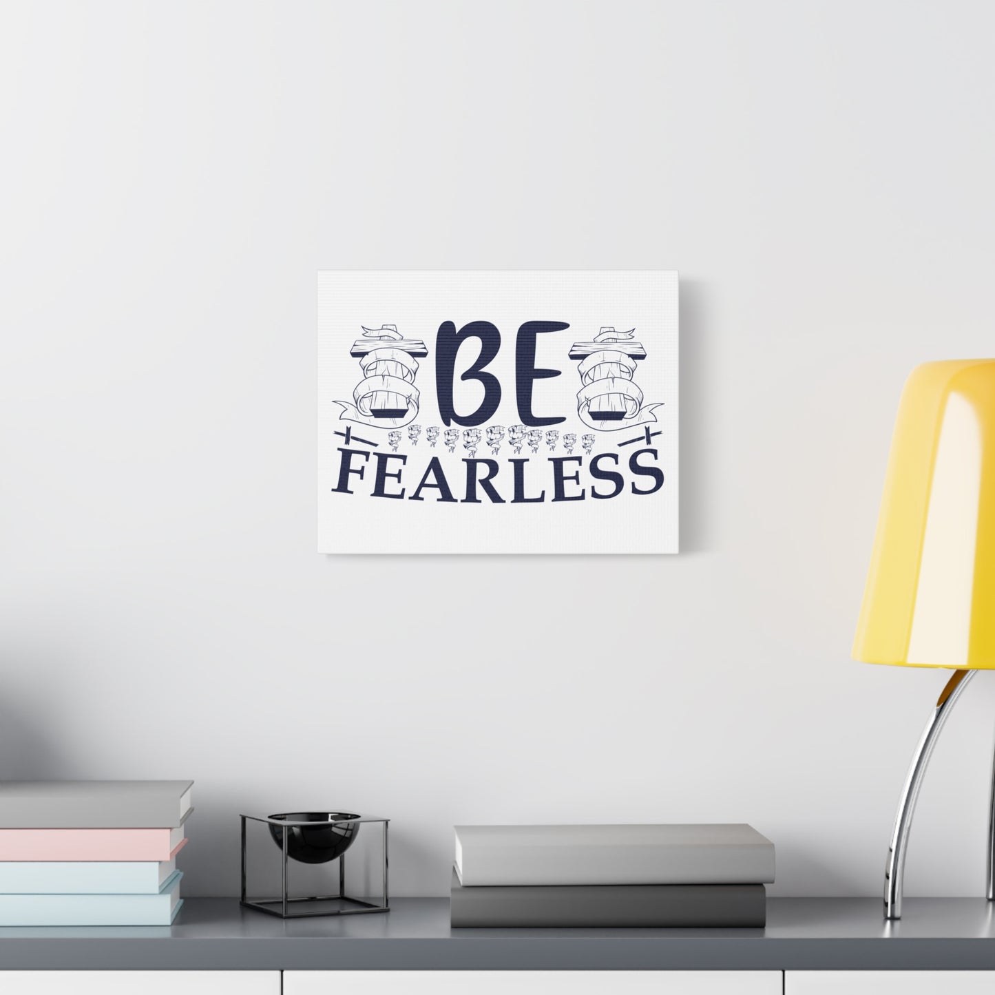 Scripture Canvas Be Fearless Psalm 46:2 Christian Wall Art Print Ready to Hang